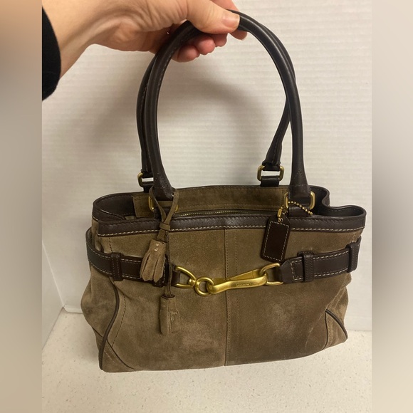 Coach Handbags - VTG Coach Hampton Suede Satchel Bag